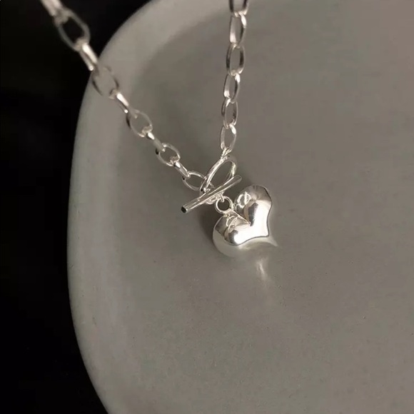 💎NEW 925 Sterling Silver Heart Link Toggle Chain Necklace 🎉❗️❗️Restocked❗️❗️🎉 - Picture 6 of 12